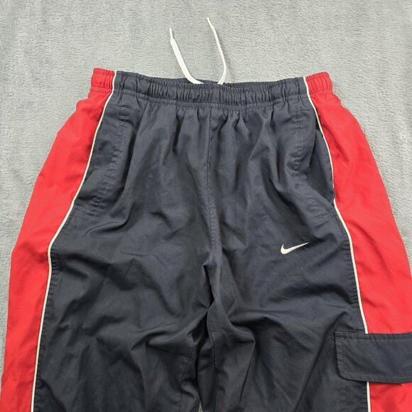 Nike Track Pants Boys XL 18-20 Black Red Stripe Athletic Zip Hem Warm Up - Picture 7 of 14